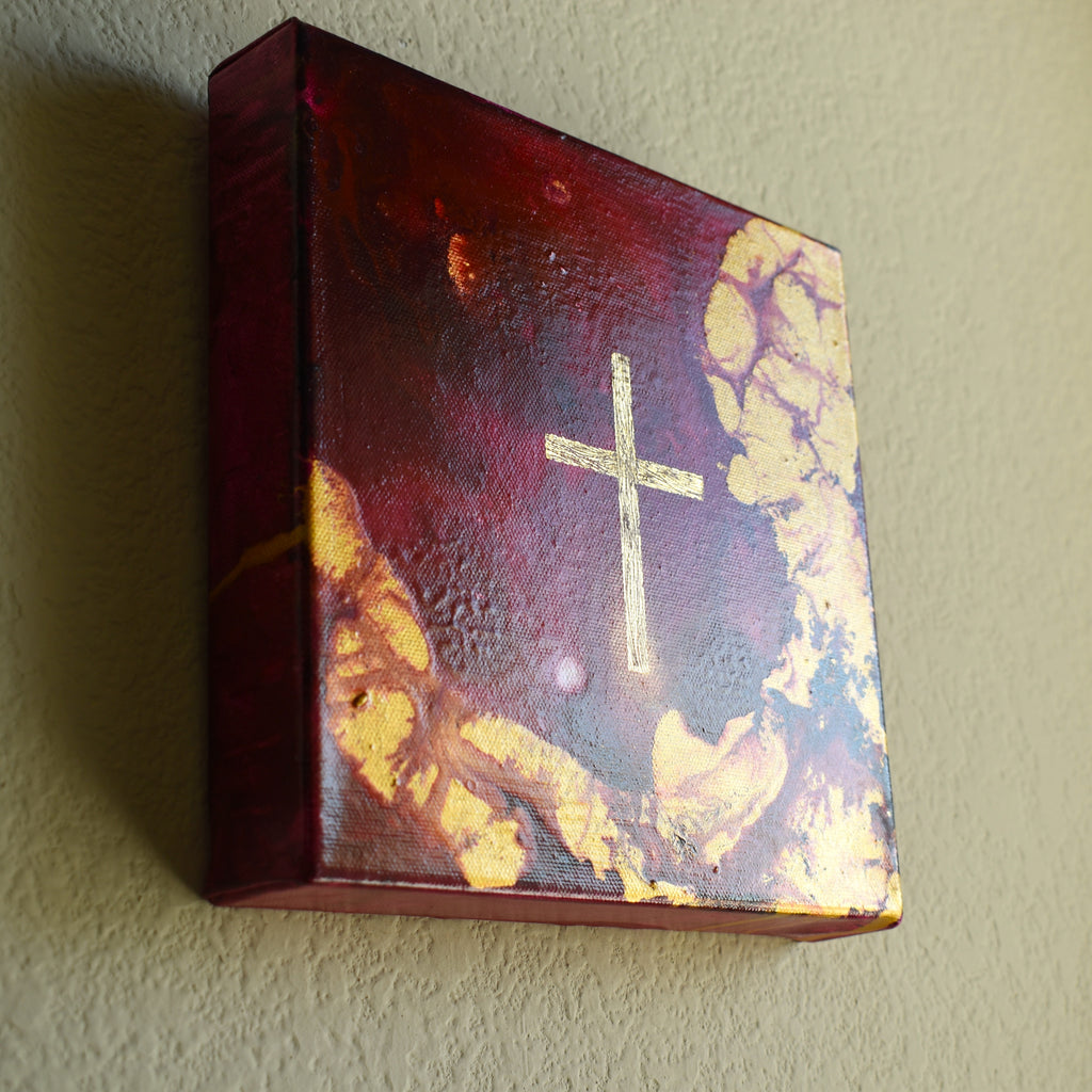 Pink and Gold Cross I