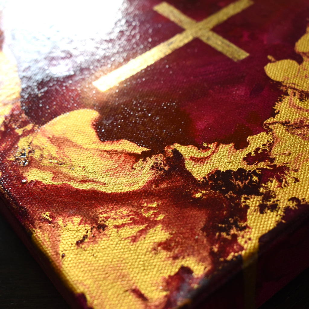 Pink and Gold Cross I