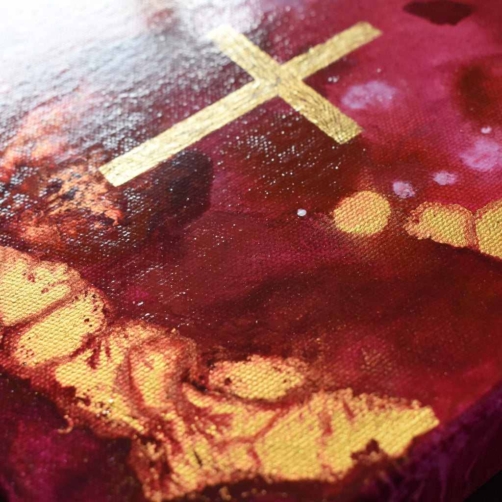 Pink and Gold Cross II